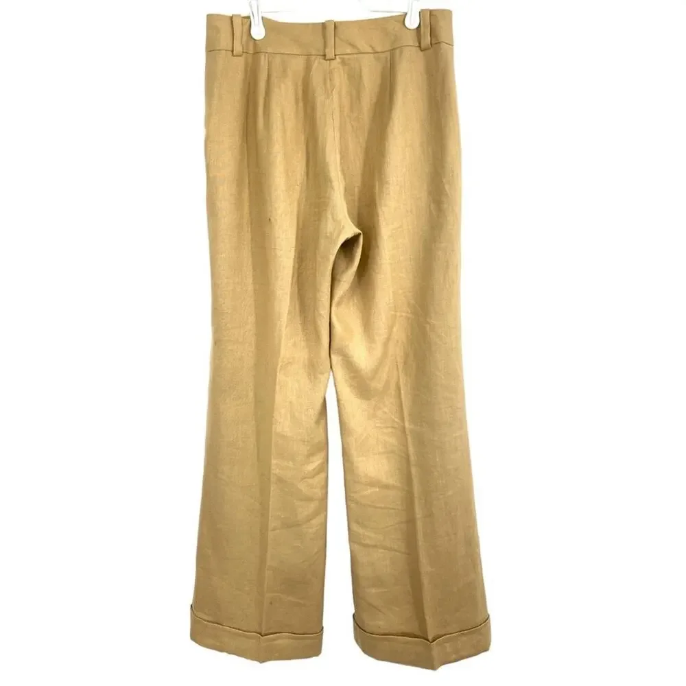 LAUREN Ralph‎ Lauren 100% Linen Pant Lined Wide Leg Women’s 6